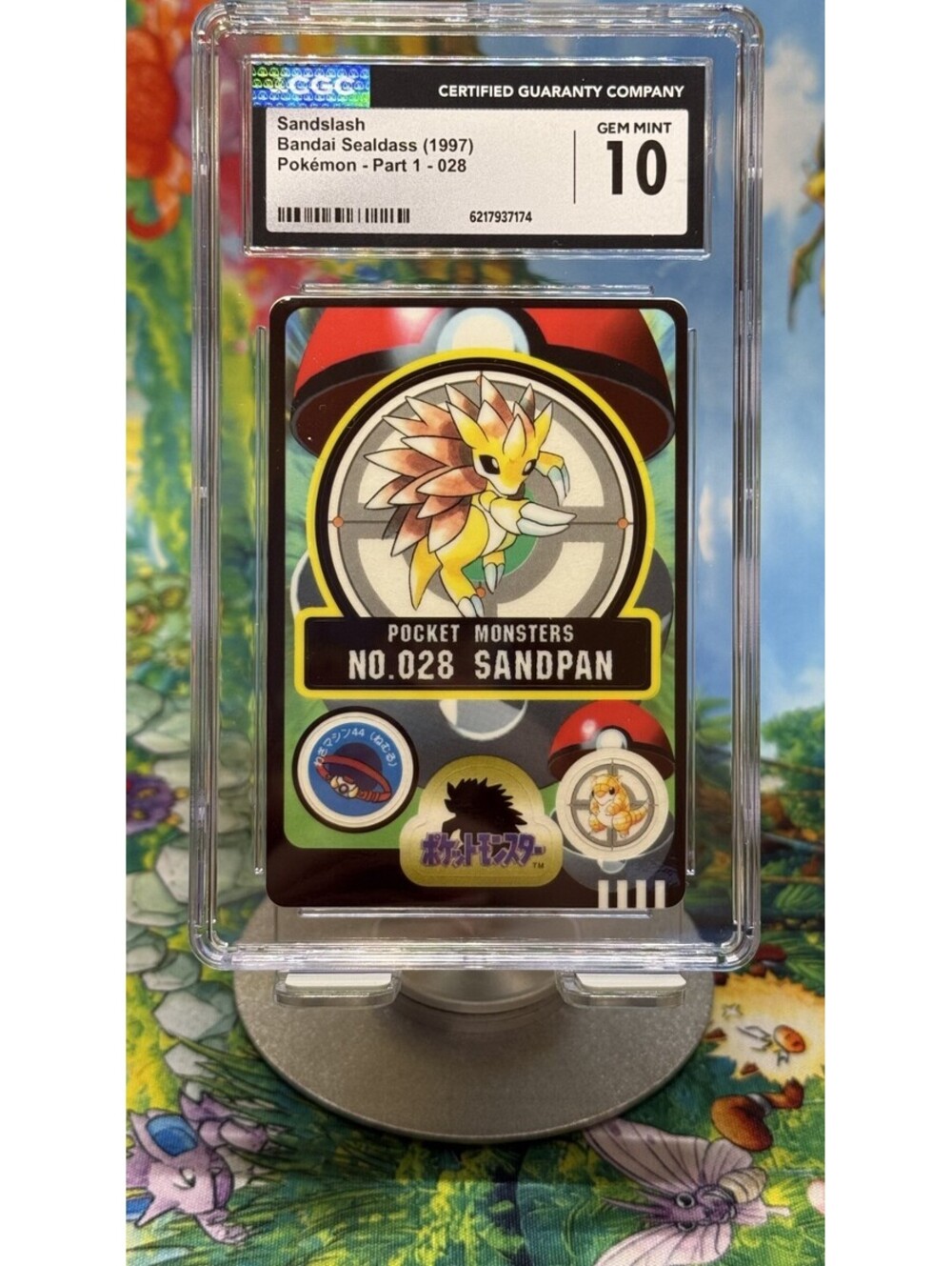 Sandslash Bandai Sealdass Pokémon Part 1 No. 028 1997 Japanese POP9! CGC 10